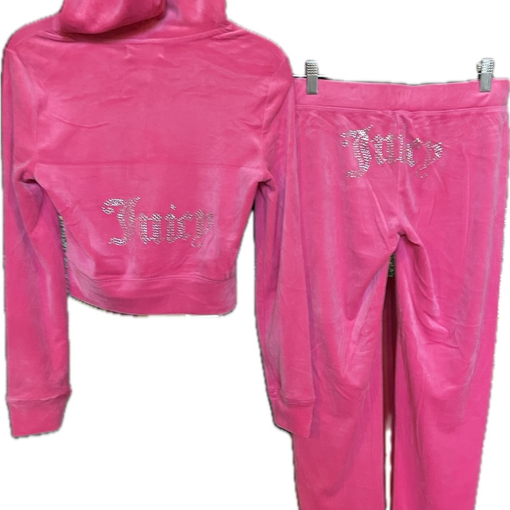 NWT! S JUICY COUTURE OG BLING TRACKSUIT - Pink Party - Pants Hoodie SMALL- NWT!